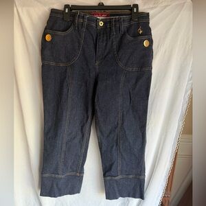 Vintage 90’s Baby Phat Capri  jeans Gold Accents/Gold bar Women’s Size 16